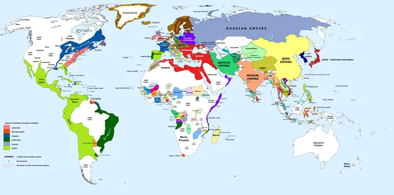 Map: 1700 Ce World Map