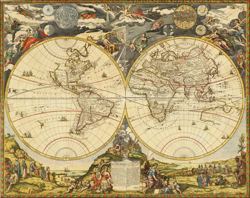 Map: 1700 Map of the World by Paolo Petrini