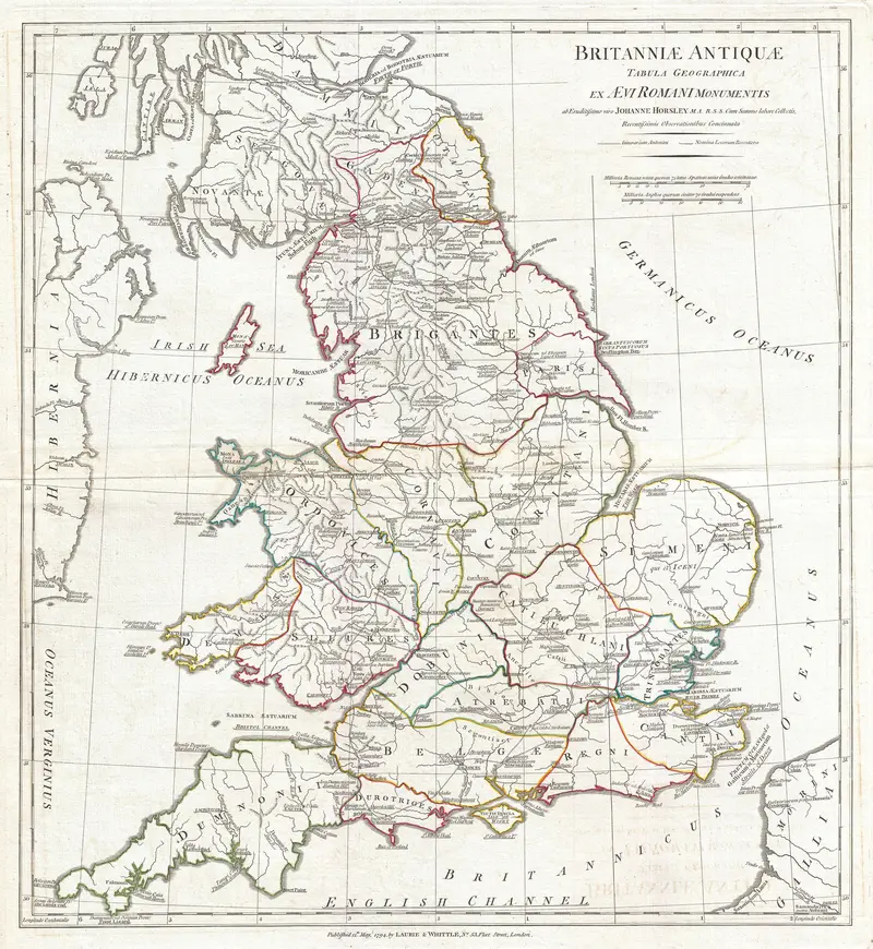 Map: 1794 Anville Map of England in Ancient Roman Times