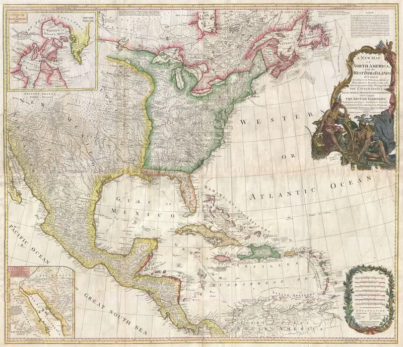 Map: 1794 Pownell Wall Map of North America and the West Indies