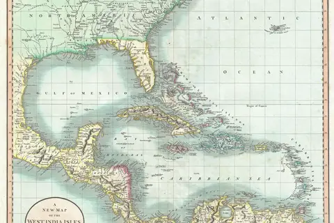 Map: 1803 Cary Map of Florida Central America the Bahamas and the West Indies