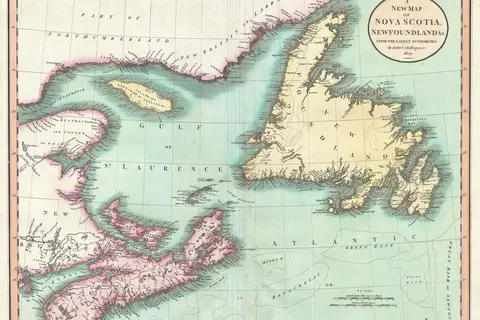 Map: 1807 Cary Map of Nova Scotia and Newfoundland Canada