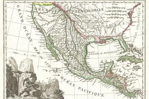 Map: 1810 Tardieu Map of Mexico Texas and California