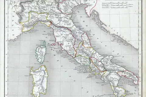 Map: 1845 Chambers Map of Ancient Italy