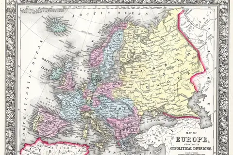 Map: 1860 Mitchell Map of Europe Europem63