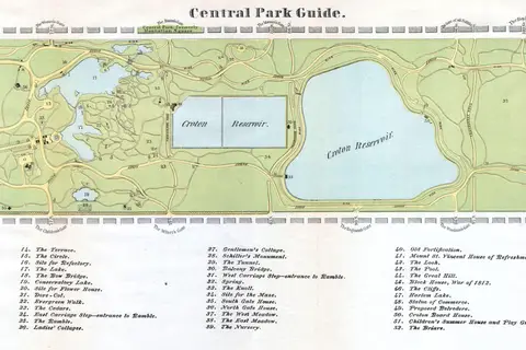 Map: 1866 Map of Central Park New York City New York
