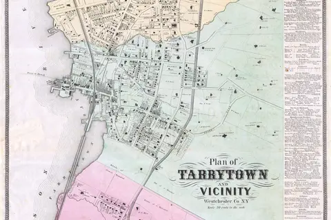Map: 1868 Beers Map of Tarrytown Sleepy Hollow New York