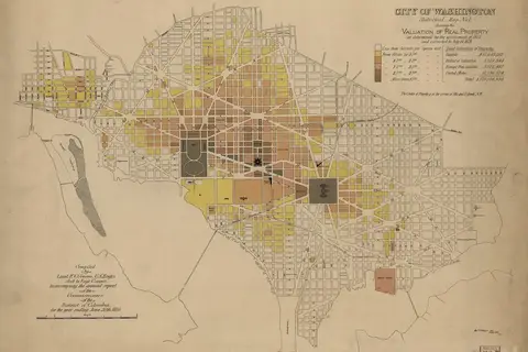 Map: 1880 Map of Washington, DC Property Values