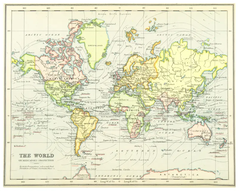 Map: 1899 Map of the World Comp by Irvine