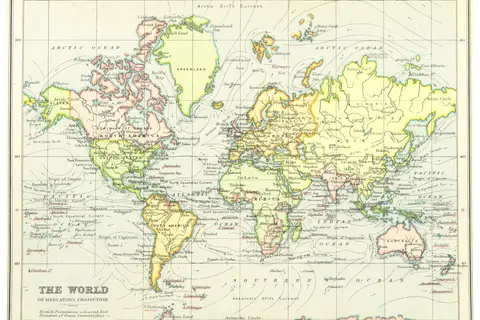 Map: 1899 Map of the World Comp by Irvine