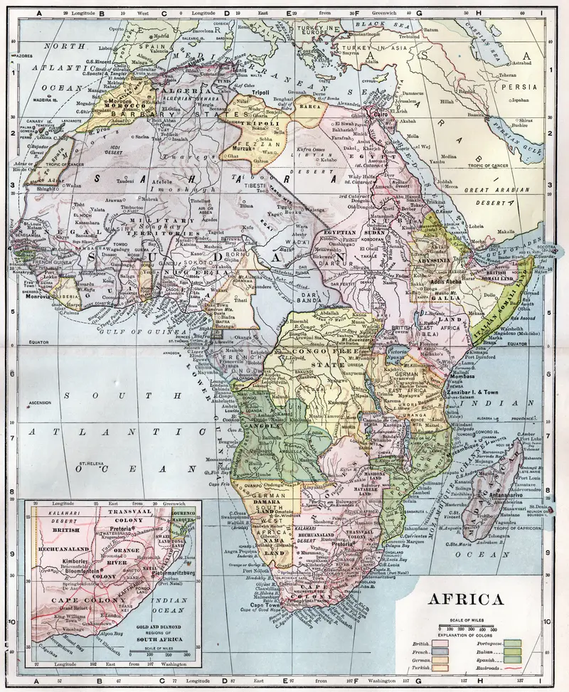 Map: 1910 Map of Africa