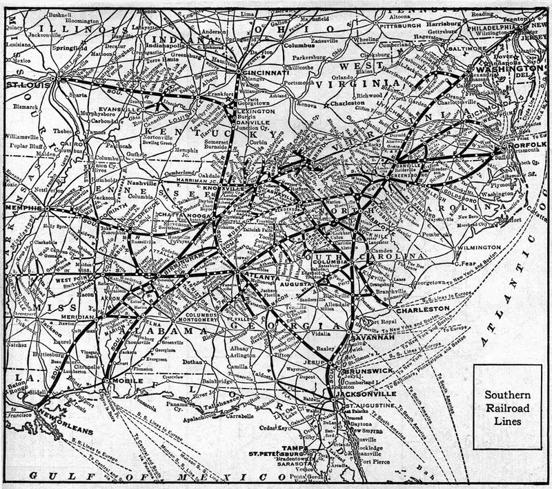 Map: 1921 Southern Railway Map