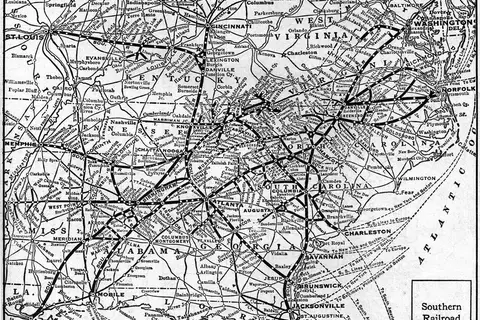 Map: 1921 Southern Railway Map