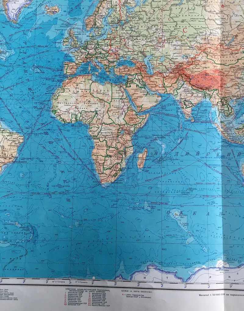Map: 1950 Map 1 Physical Map of the World 8