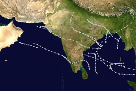 Map: 1962 North Indian Ocean Cyclone Season Summary Map