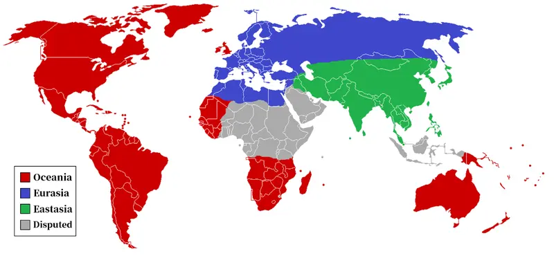 Map: 1984 Fictious World Map