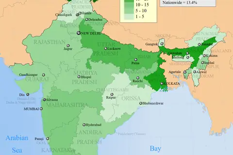 Map: India 2001 Census: Muslim Population by State Map