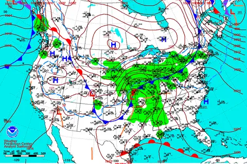 Map: 20150201 Surface Weather Map Noaa