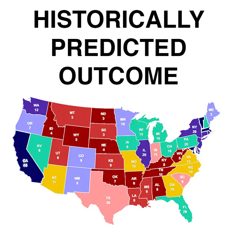 Map: 2016 Election prediction based on 30 years of result maps