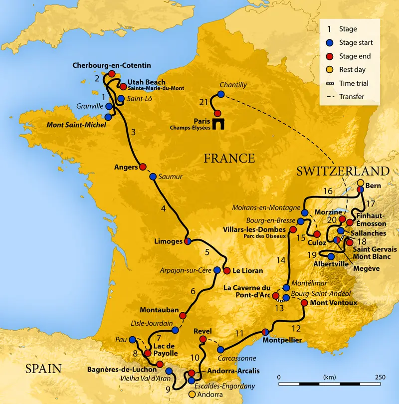Map: 2016 Tour de France Map