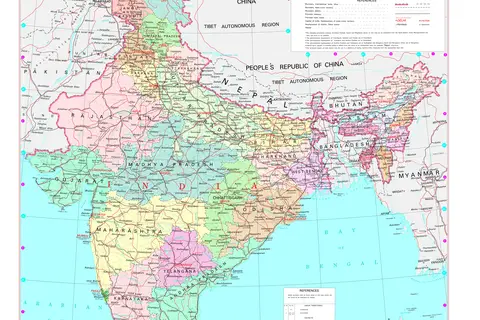 Map: 2019 Detailed Political Map of India