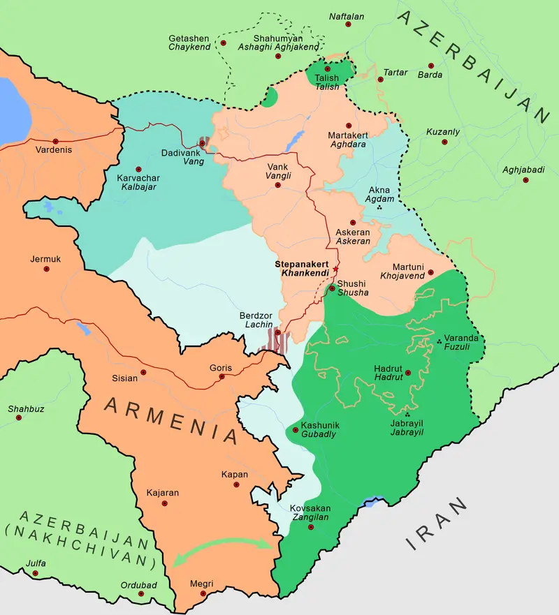Map: 2020 Nagornokarabakh Ceasefire Map