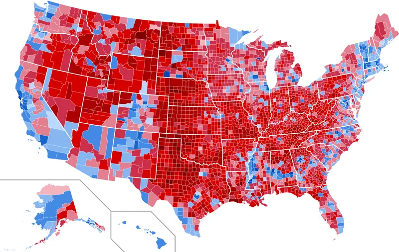 Map: 2020 United States Presidential Election Results Map by County