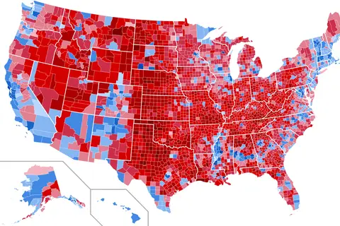 Map: 2020 United States Presidential Election Results Map by County