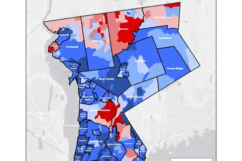 Map: 2021 Westchester County Executive Results Map