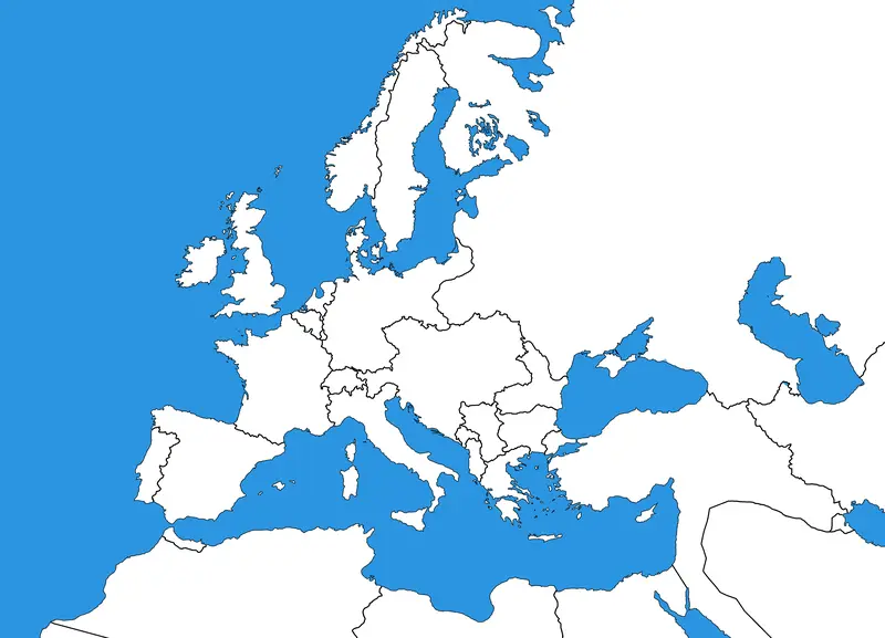 Map: A Blank Map of Europe in 1914