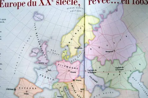 Map: A map of 20th century Europe as predicted by Frenchman Henri Dron in 1863