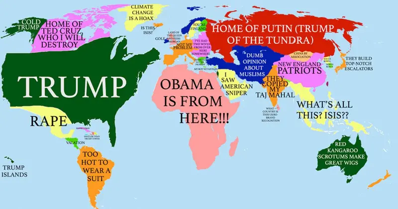 Map: A map of the world according to Donald Trump