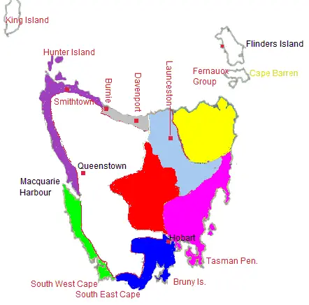 Map: Aboriginal Tasmania Map