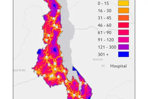 Map: Accessibility of Hospitals in Malawi