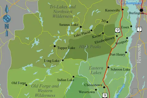 Map: Adirondacks Regions Map