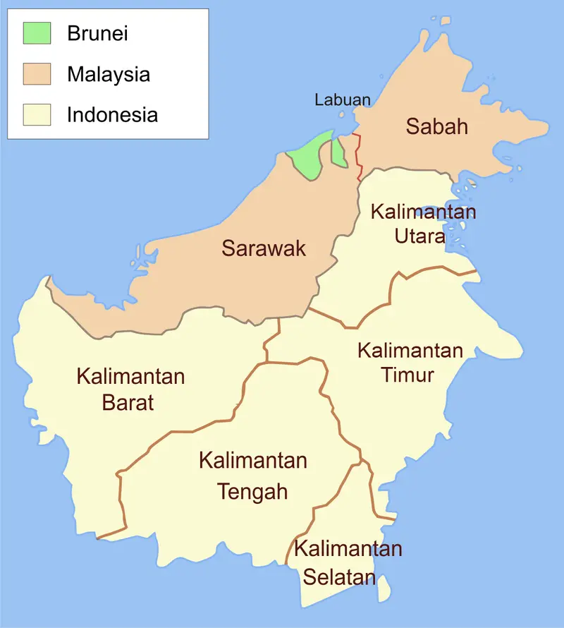 Map: Administrative Map of Borneo Indonesian
