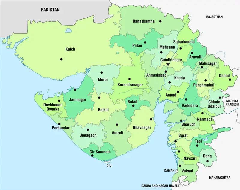 Map: Administrative Map of Gujarat