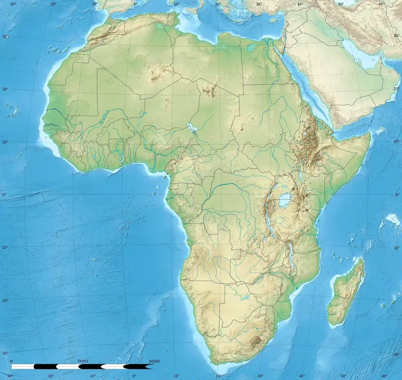 Map: Africa Relief Location Map