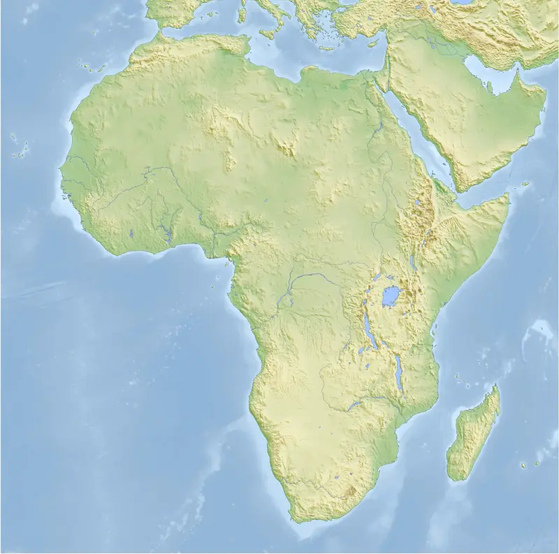 Map: Africa Topography Map
