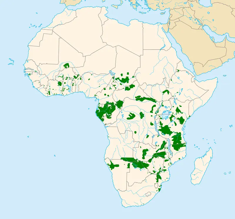 Map: African Elephant Distribution Map