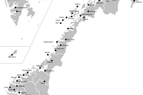 Map: Airports in Norway Map