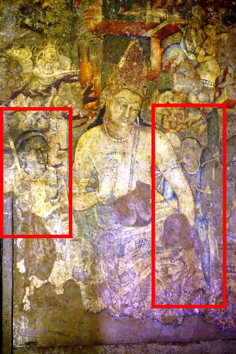 Map: Ajanta Cave 1 Padmapani and Attendants