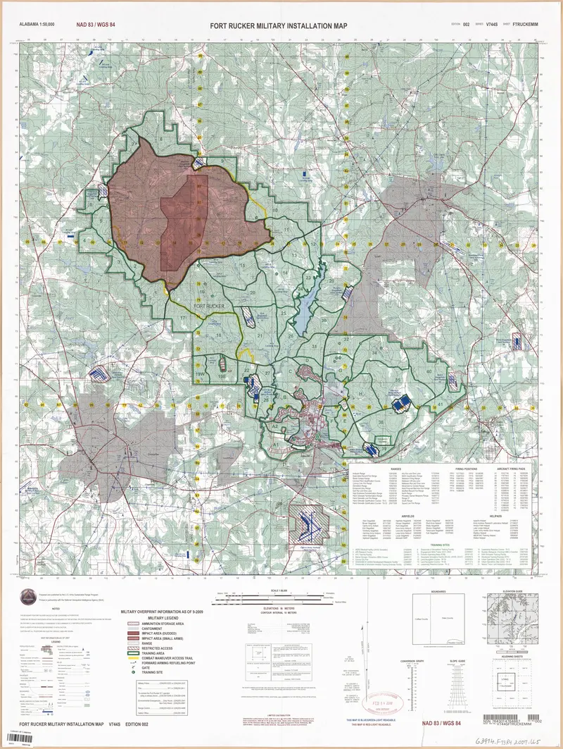 Map: Alabama 150000 Fort Rucker Military Installation Map Loc 2011592116