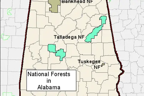 Map: Alabama National Forest Map