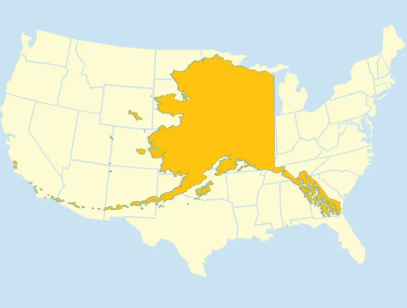 Map: Alaska Map Over Us Map