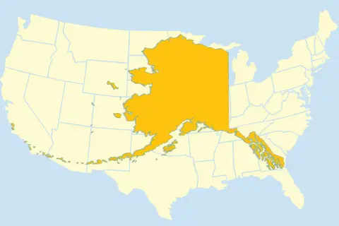 Map: Alaska Map Over Us Map