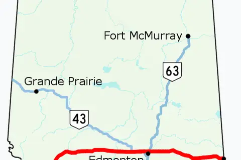 Map: Alberta Highway 16 Map