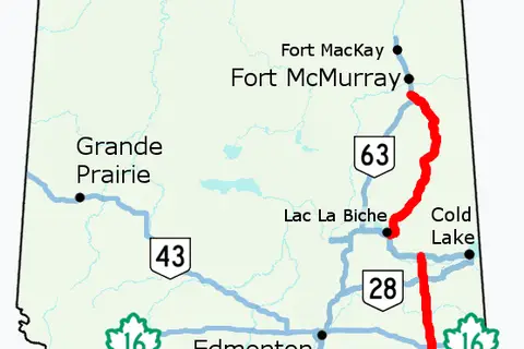 Map: Alberta Highway 881 Map