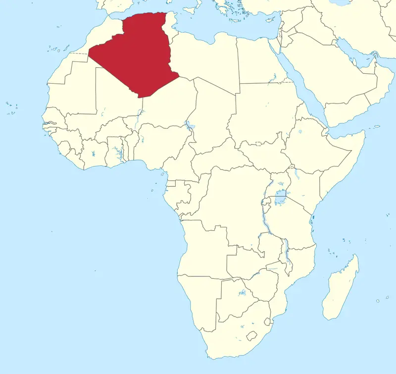 Map: Algeria in Africa Mini Map Rivers