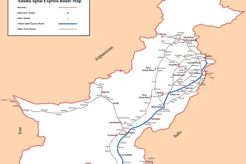 Map: Allama Iqbal Express Route Map
